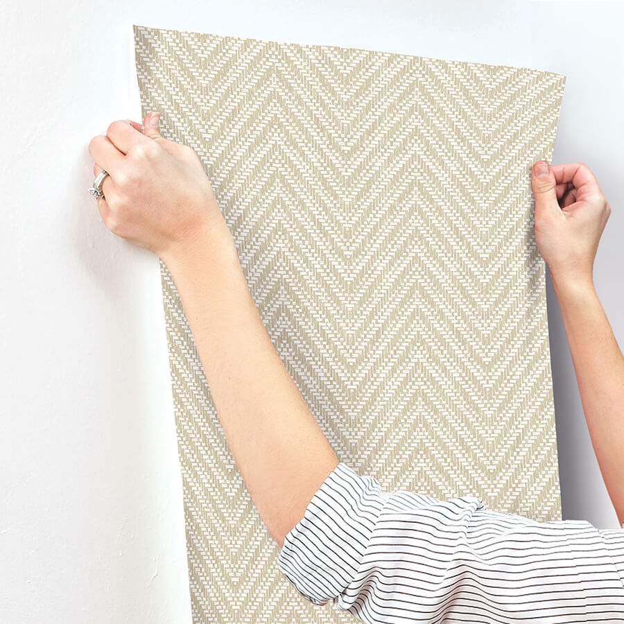 Glynn Wheat Chevron Wallpaper - York Wallcoverings - 4122-27045 - York Wallcoverings Wallpaper