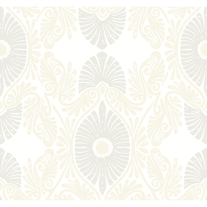 Picture of Villa Bone Embellished Ogee Wallpaper