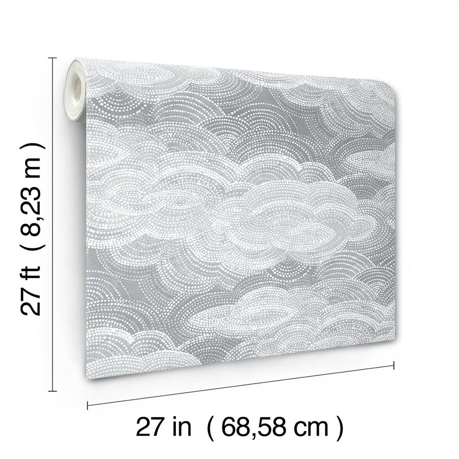 Vision Slate Stipple Clouds Wallpaper  | Brewster Wallcovering