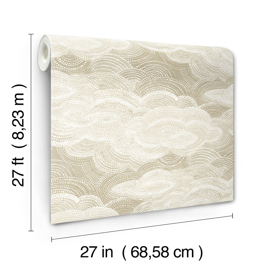 Vision Pearl Stipple Clouds Wallpaper  | Brewster Wallcovering