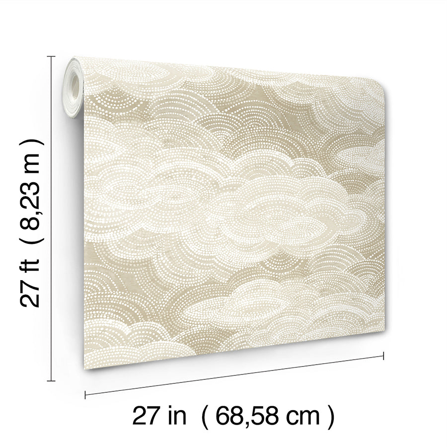 Vision Pearl Stipple Clouds Wallpaper - Brewster Wallcovering