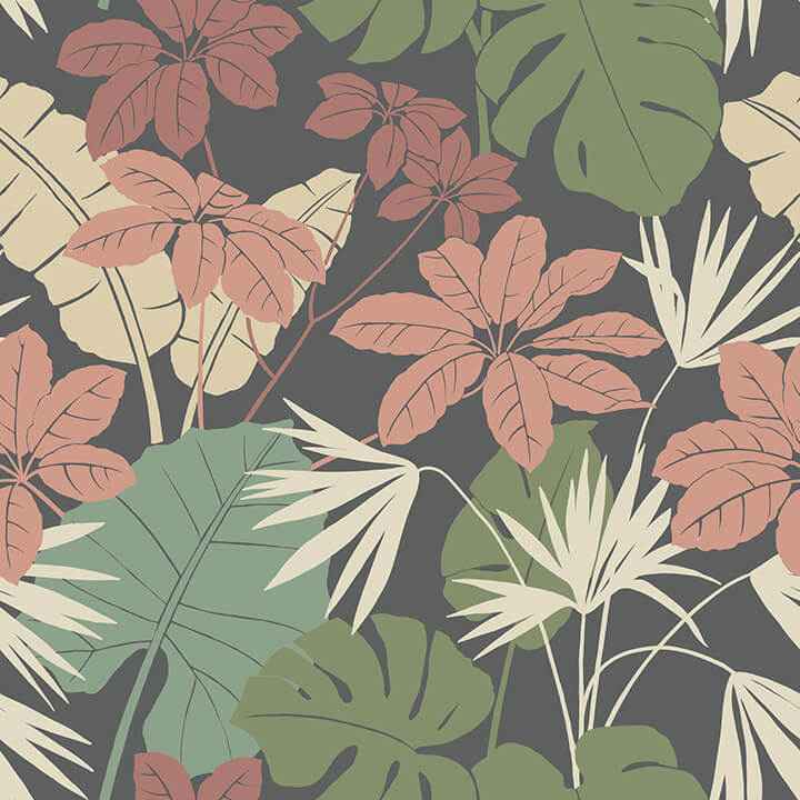 Medellin Black Rainforest Floor Wallpaper - York Wallcoverings - 4122-72410