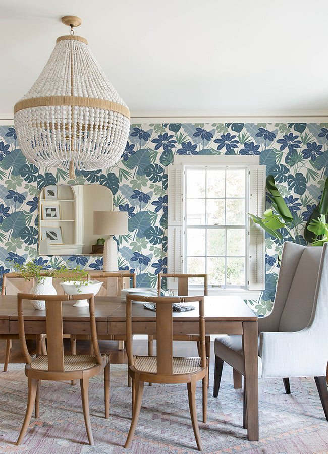 Medellin Blue Rainforest Floor Wallpaper  | Brewster Wallcovering - The WorkRm