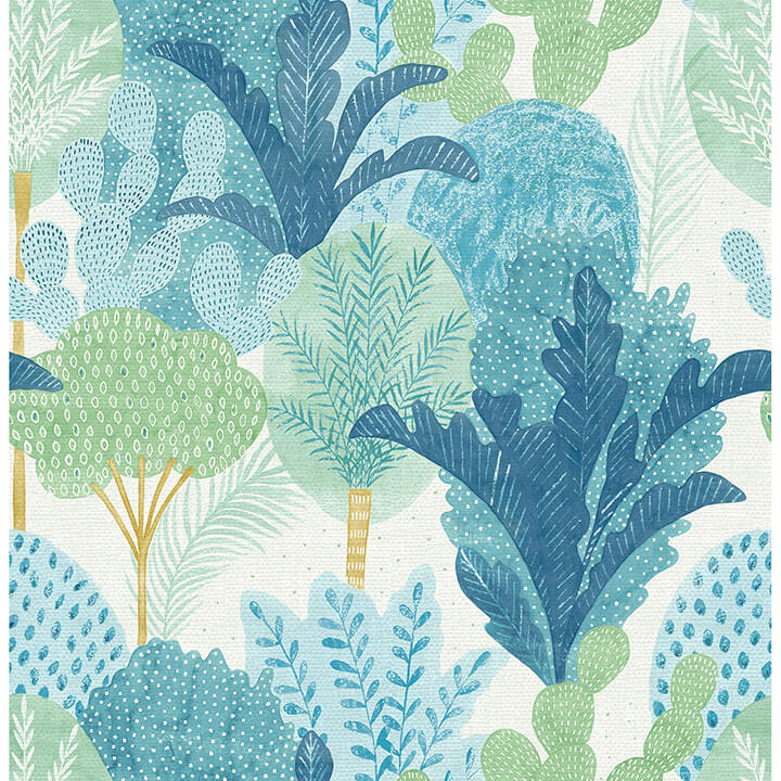 Teal Keilani Peel and Stick Wallpaper - York Wallcoverings - NUS4975 - York Wallcoverings Wallpaper