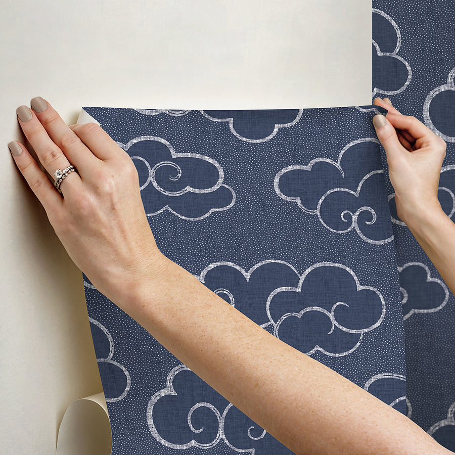 Navy Alto Peel and Stick Wallpaper  | Brewster Wallcovering