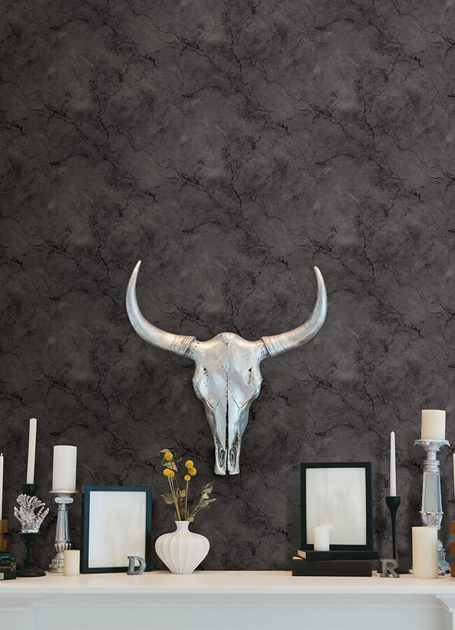 Black Hayden Peel and Stick Wallpaper - York Wallcoverings - NUS4984 - York Wallcoverings Wallpaper