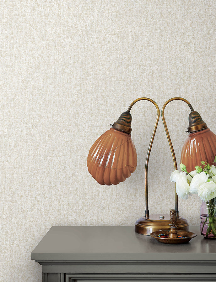 Halliday Blush Faux Linen Wallpaper - Brewster Wallcovering