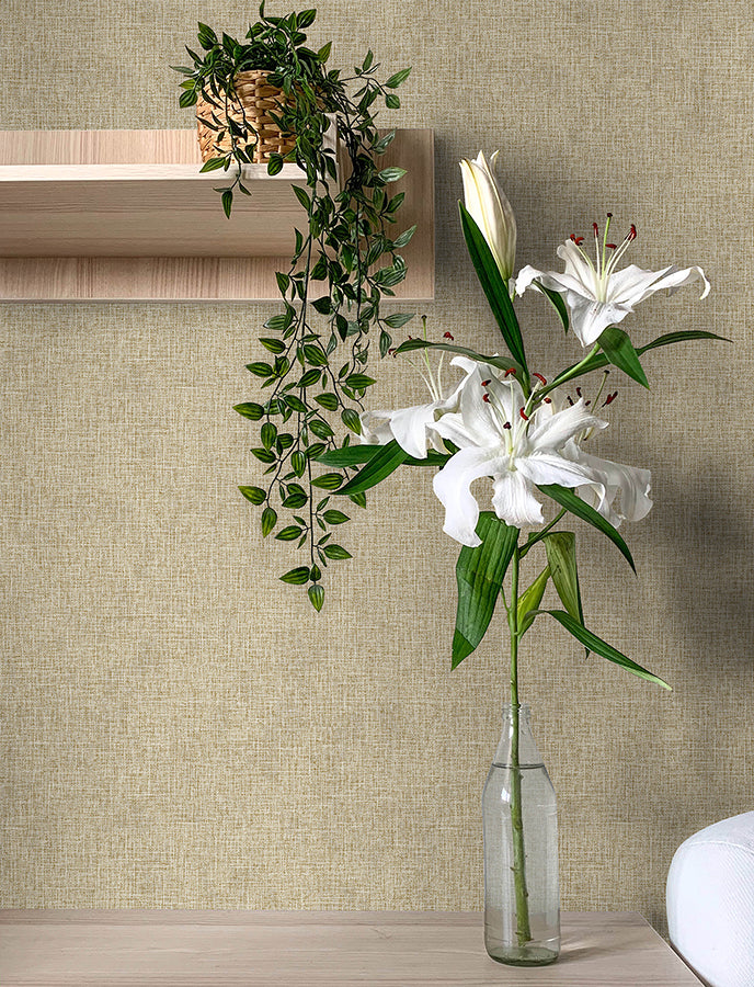 Buxton Brown Faux Weave Wallpaper  | Brewster Wallcovering - The WorkRm