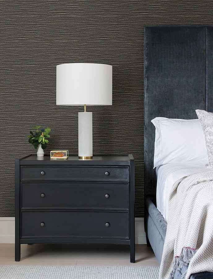 Hazen Black Shimmer Stripe Wallpaper - York Wallcoverings - 4144-9132 - York Wallcoverings Wallpaper