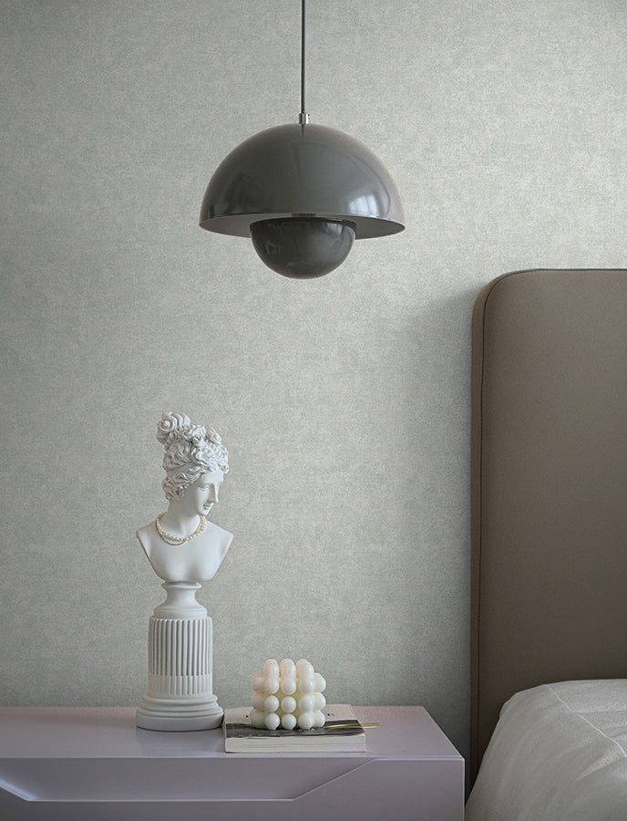 Beloit Light Grey Shimmer Linen Wallpaper - Brewster Wallcovering