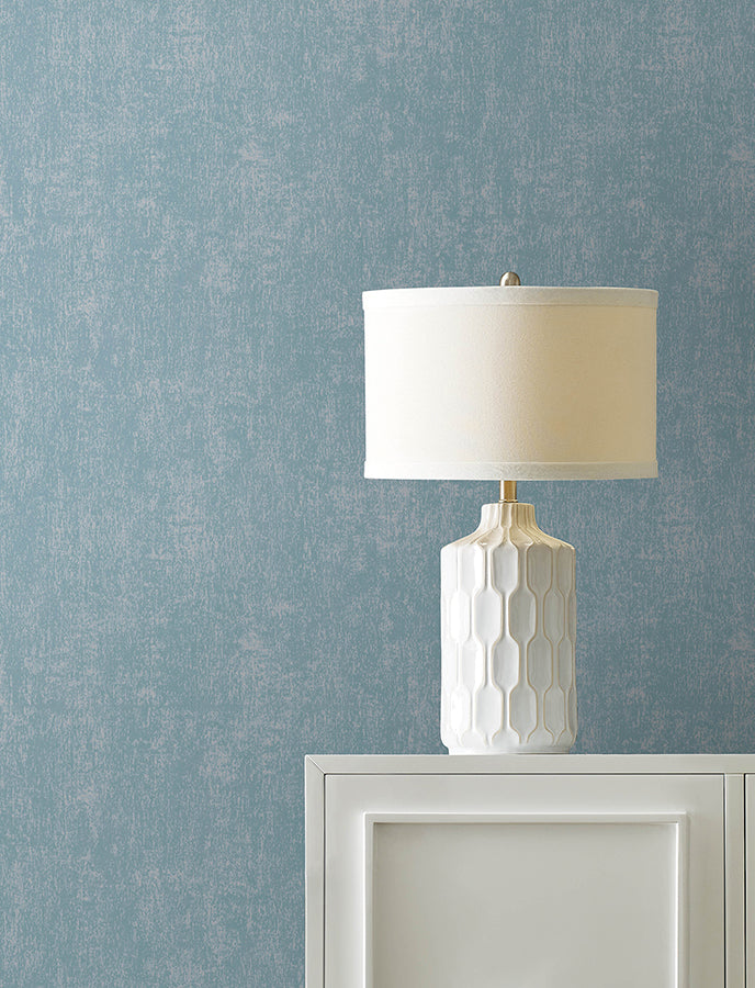 Edmore Sky Blue Faux Suede Wallpaper - Brewster Wallcovering