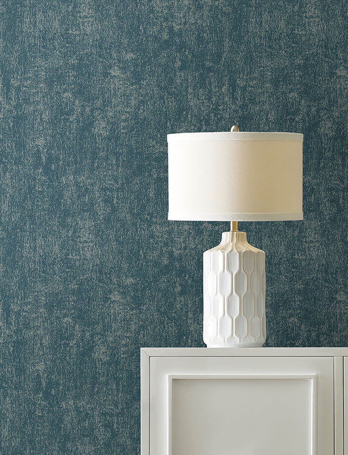 Edmore Dark Blue Faux Suede Wallpaper  | Brewster Wallcovering - The WorkRm