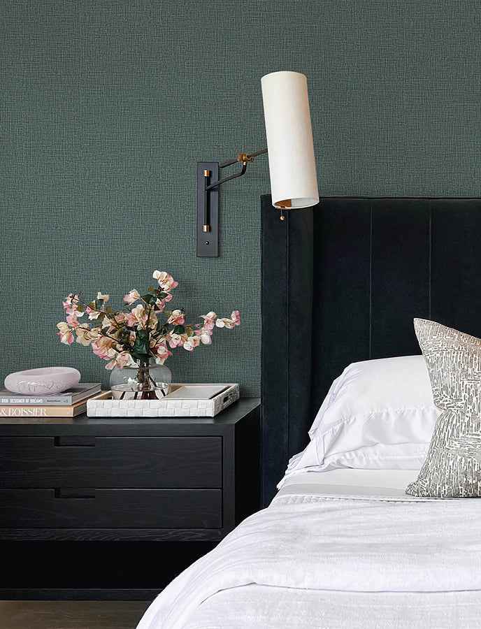 Eagen Sapphire Linen Weave Wallpaper - York Wallcoverings - 4144-9176 - York Wallcoverings Wallpaper