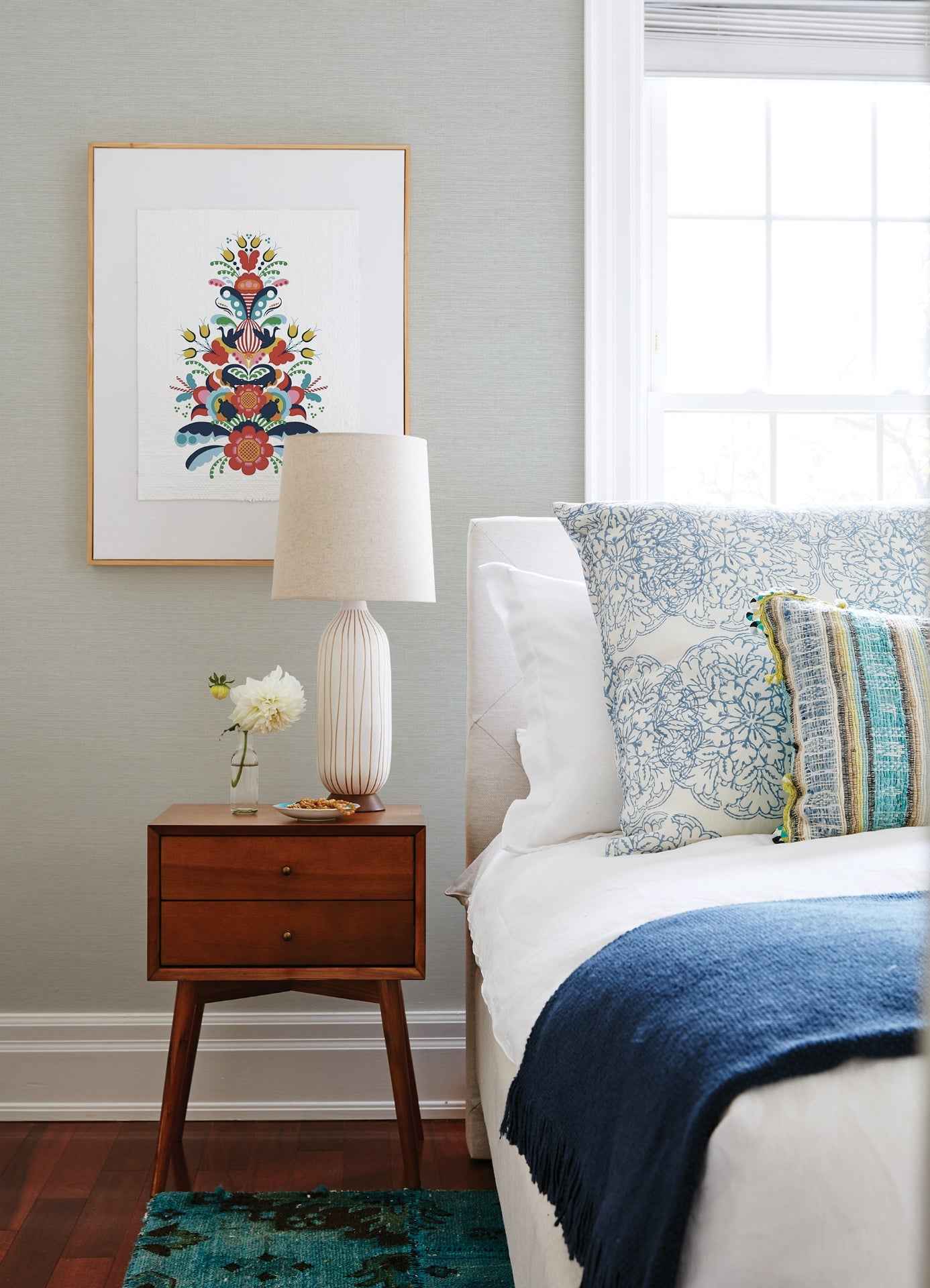 Agave Light Blue Faux Grasscloth Wallpaper - York Wallcoverings - 4157-24278 - York Wallcoverings Wallpaper