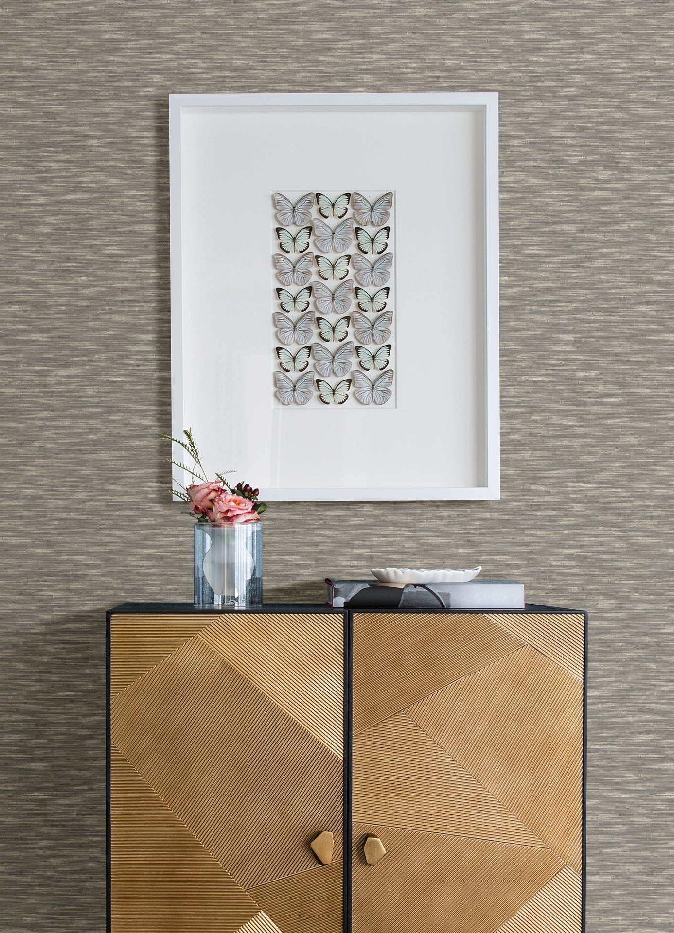 benson-brown-faux-fabric-wallpaper-york-wallcoverings-4157-26157 - York Wallcoverings Papel pintado