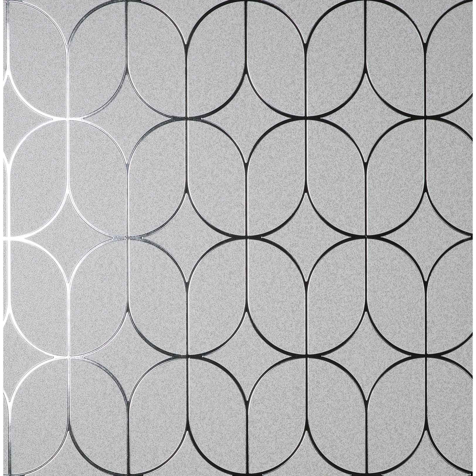 Raye Silver Rosco Trellis Wallpaper - York Wallcoverings - 4157-42803