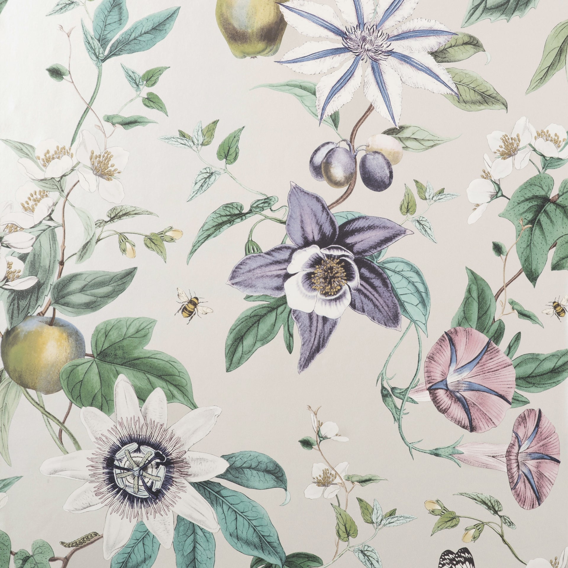 sierra-silver-floral-wallpaper-york-wallcoverings-4157-43059 - York Wallcoverings Wallpaper
