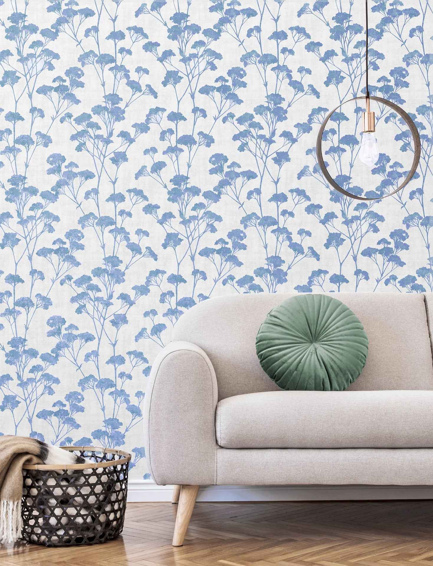 Sprig Blue Trail Wallpaper - York Wallcoverings - 4157-M1539 - York Wallcoverings Wallpaper
