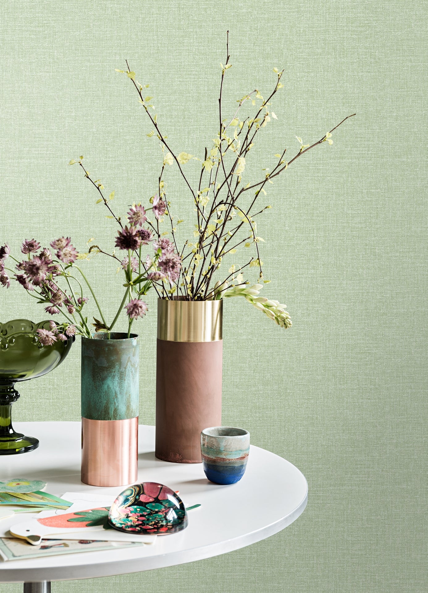 Glen Sage Texture Wallpaper - Brewster Wallcovering