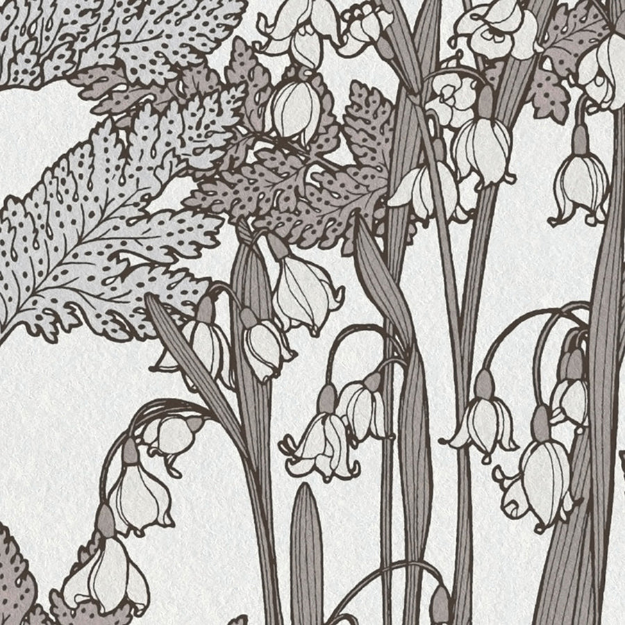 Ayla Light Grey Wildflowers Wallpaper  | Brewster Wallcovering