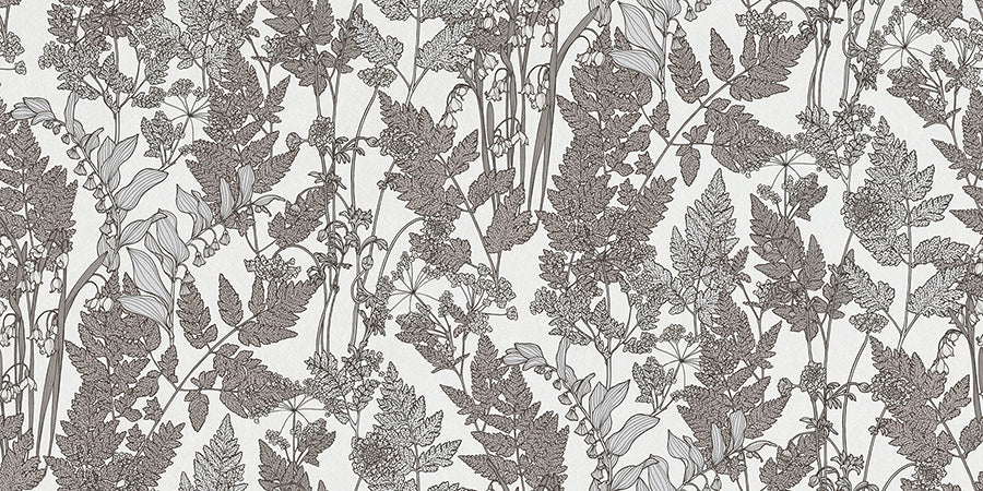 Ayla Light Grey Wildflowers Wallpaper  | Brewster Wallcovering