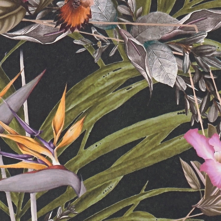 Hollis Navy Tropical Wallpaper - Brewster Wallcovering