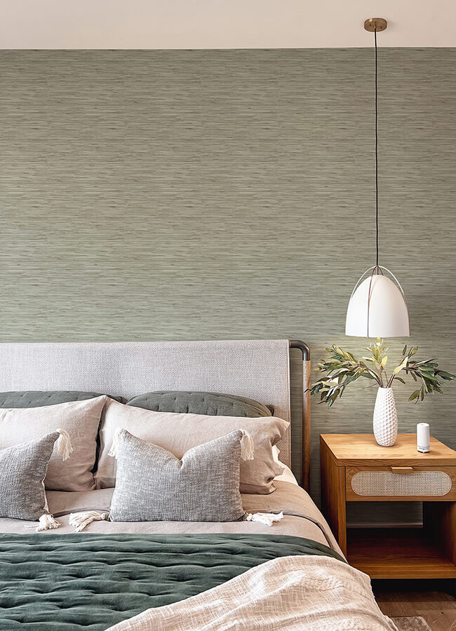 Green Grassweave Peel and Stick Wallpaper - York Wallcoverings - NUS4993 - York Wallcoverings Wallpaper