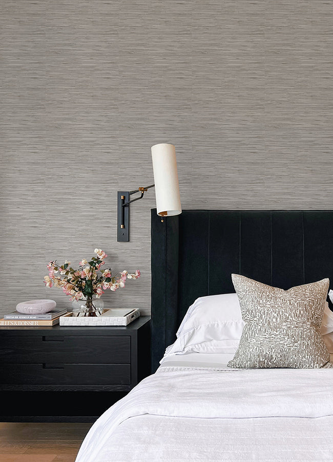 Grey Grassweave Peel and Stick Wallpaper  | Brewster Wallcovering