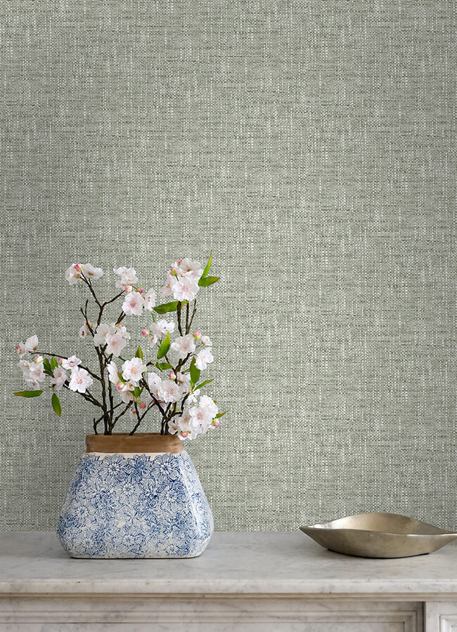 Sage Poplin Peel and Stick Wallpaper - York Wallcoverings - NUS5000 - York Wallcoverings Wallpaper