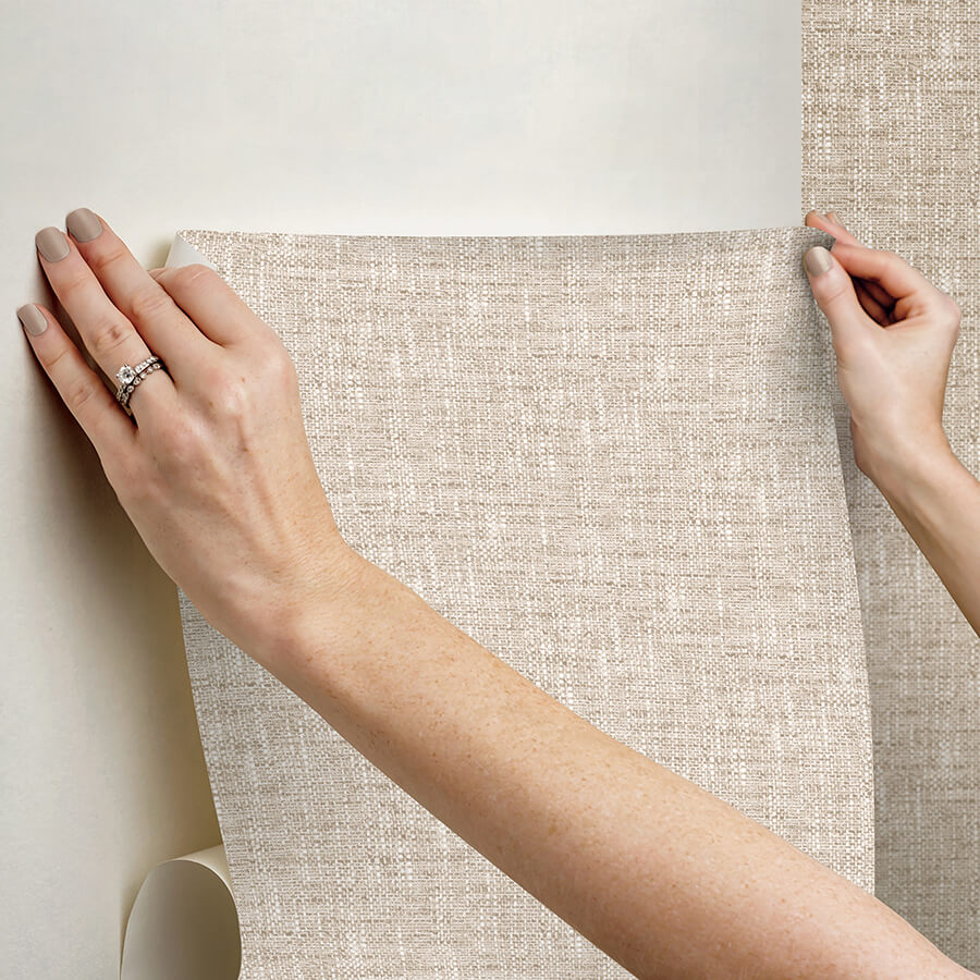 Tan Poplin Peel and Stick Wallpaper - York Wallcoverings - NUS5002 - York Wallcoverings Wallpaper