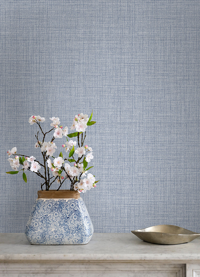 Blue Lansdowne Peel and Stick Wallpaper - Brewster Wallcovering