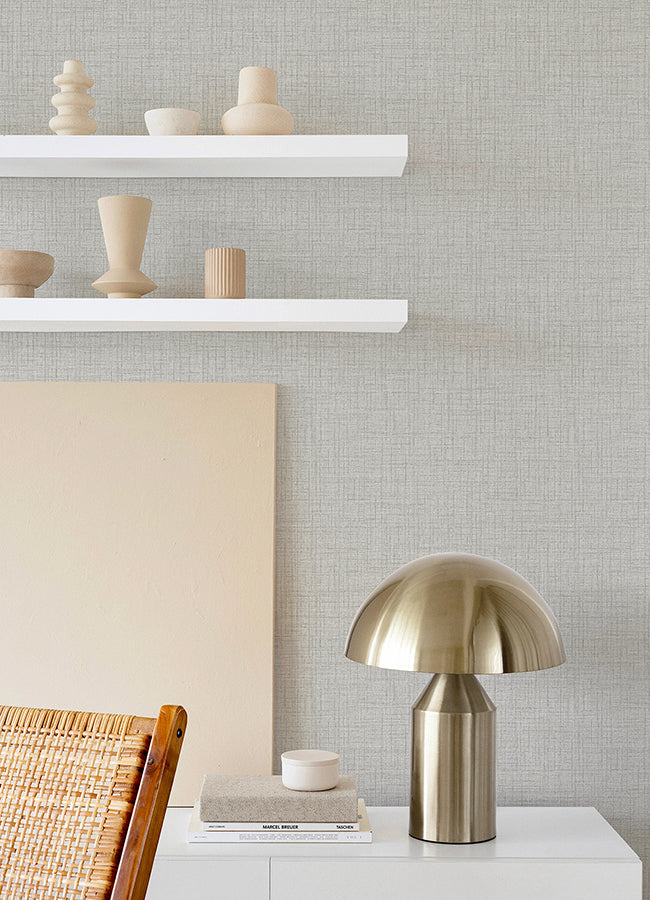 Grey Lansdowne Peel and Stick Wallpaper - Brewster Wallcovering