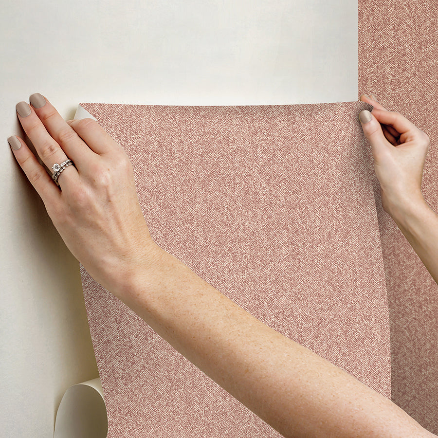 Terracotta Ashland Peel and Stick Wallpaper - Brewster Wallcovering