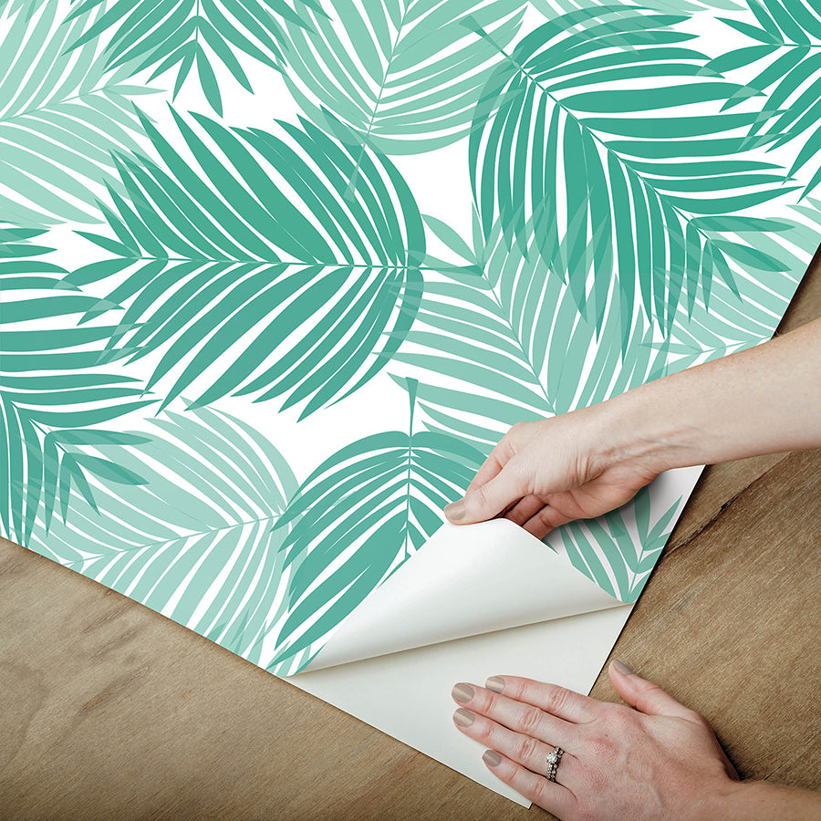 Palm Leaf Stay Palm Leaf Peel and Stick Wallpaper - Brewster Wallcovering