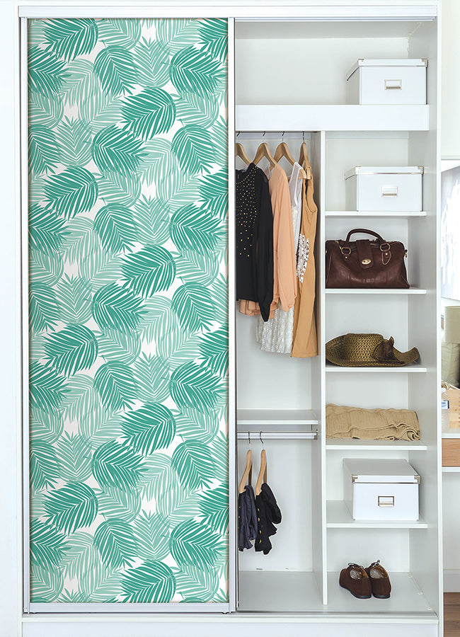 Palm Leaf Stay Palm Leaf Peel and Stick Wallpaper - Brewster Wallcovering