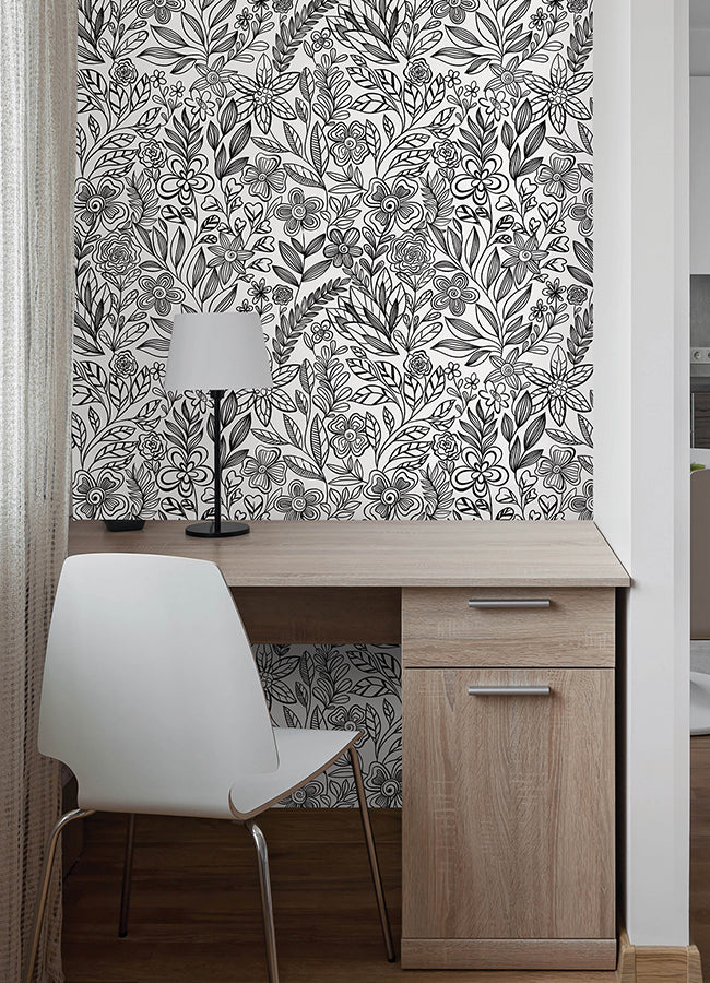 Garden Simply Stated Florals Flower Peel and Stick Wallpaper - Brewster Wallcovering