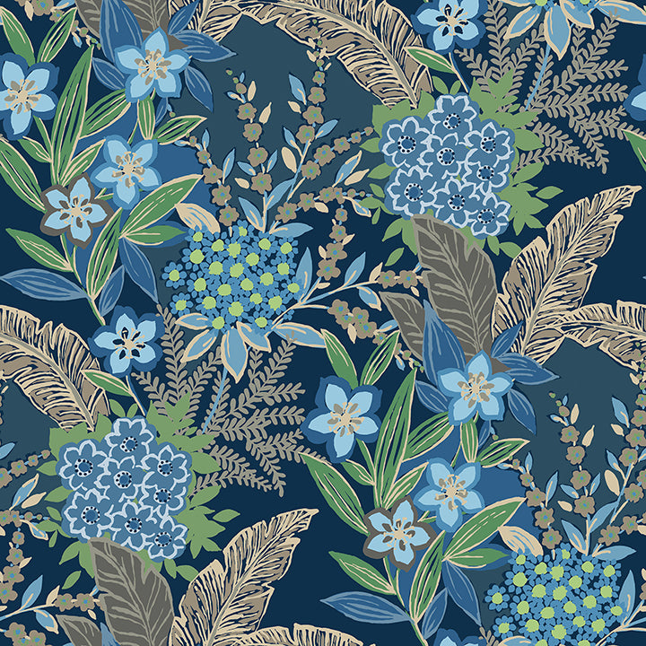 Picture of Azure Blue RuJardin Peel and Stick Wallpaper