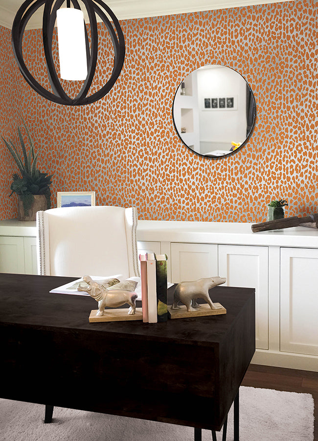 Lorange RuLeopard Peel and Stick Wallpaper  | Brewster Wallcovering - The WorkRm