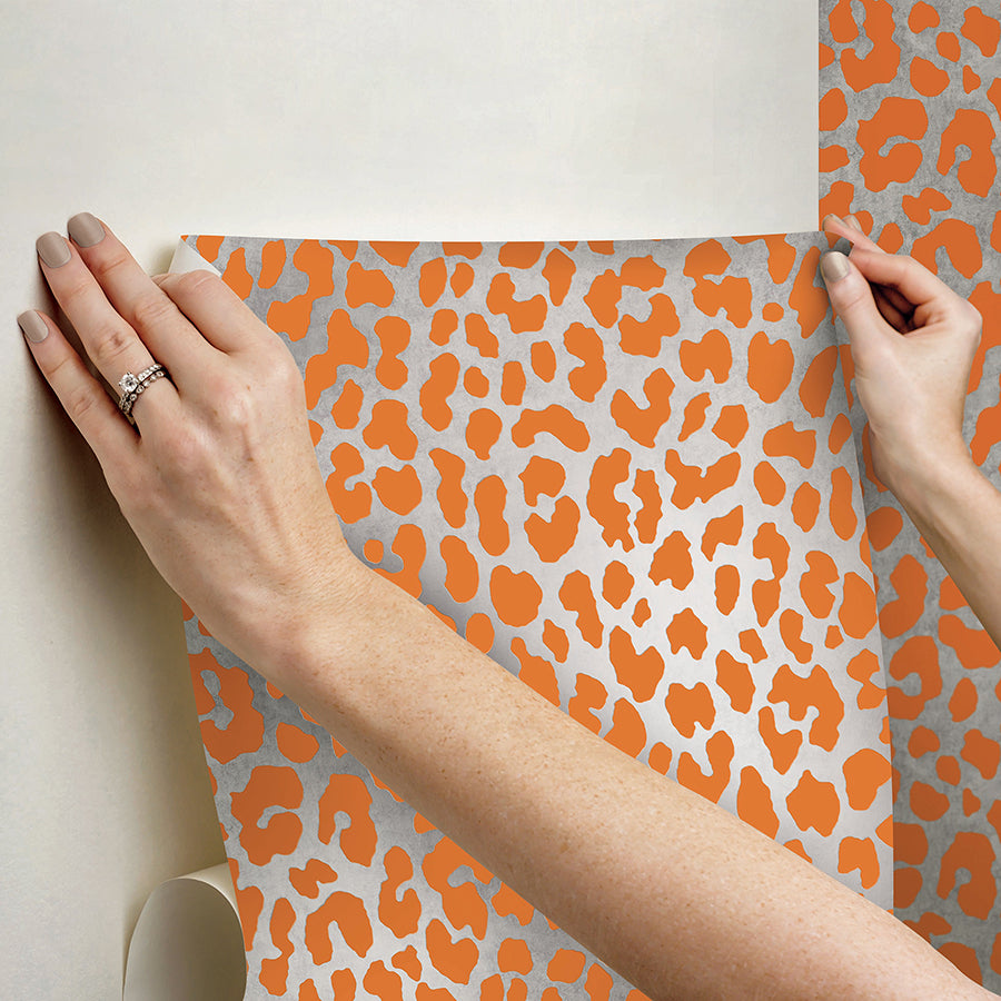 Lorange RuLeopard Peel and Stick Wallpaper  | Brewster Wallcovering - The WorkRm