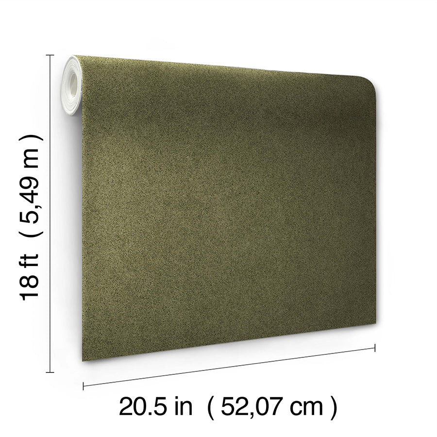 Olive Green RuSuede Peel and Stick Wallpaper - Brewster Wallcovering