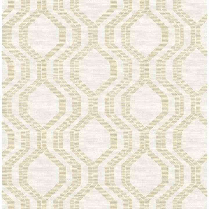 Burton Gold Modern Ogee Wallpaper - York Wallcoverings - 4141-27103