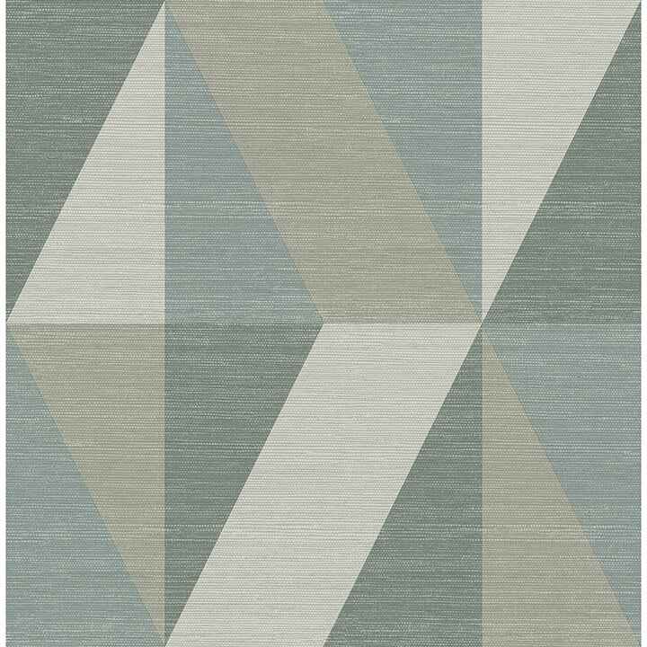 Winslow Green Geometric Faux Grasscloth Wallpaper - York Wallcoverings - 4141-27106