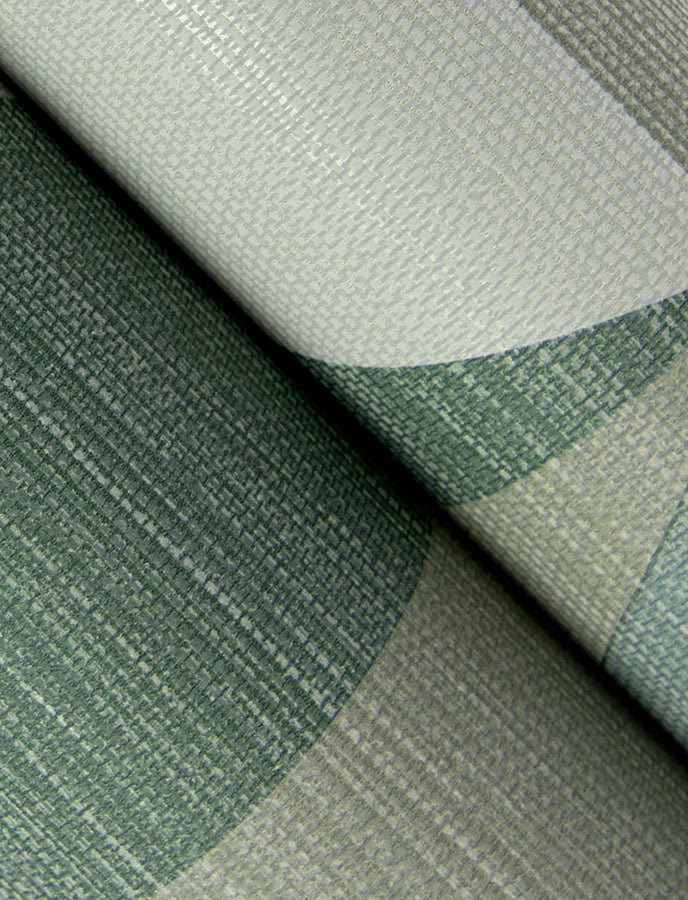 Winslow Green Geometric Faux Grasscloth Wallpaper - Brewster Wallcovering