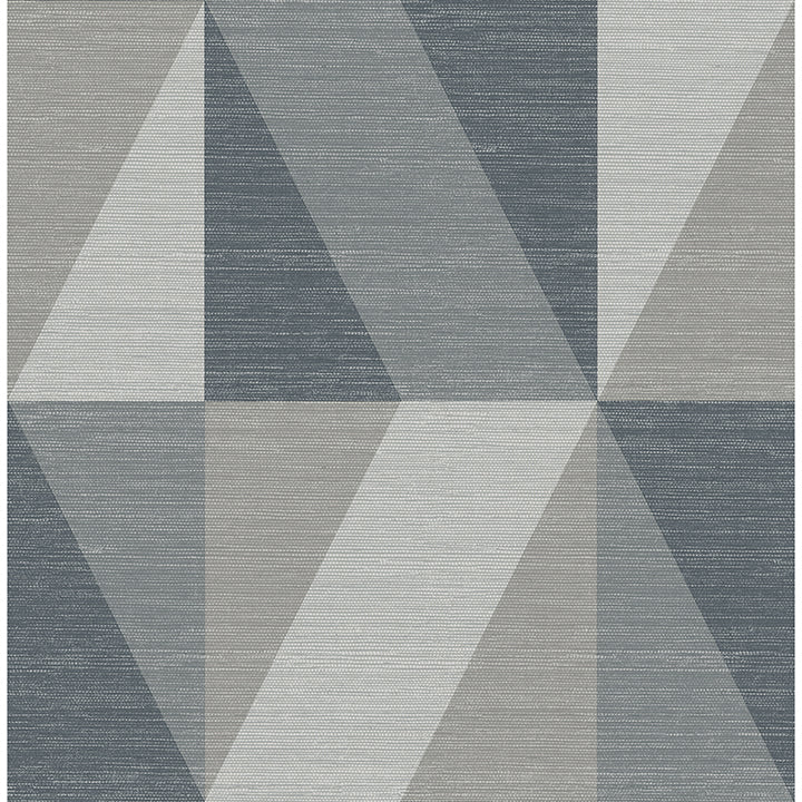 Picture of Winslow Slate Geometric Faux Grasscloth Wallpaper