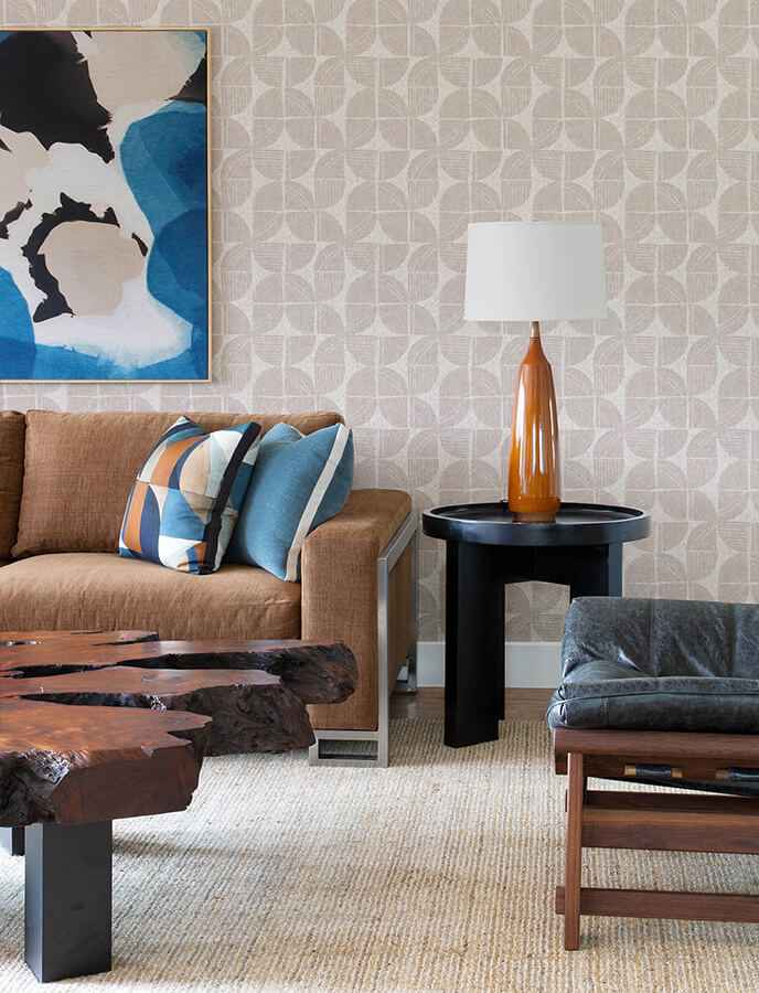 Baxter Bone Semicircle Mosaic Wallpaper - York Wallcoverings - 4141-27111 - York Wallcoverings Wallpaper