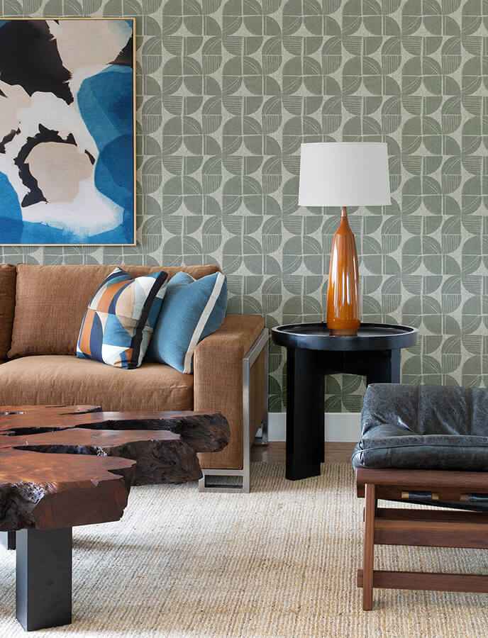 Baxter Sea Green Semicircle Mosaic Wallpaper - York Wallcoverings - 4141-27113 - York Wallcoverings Wallpaper