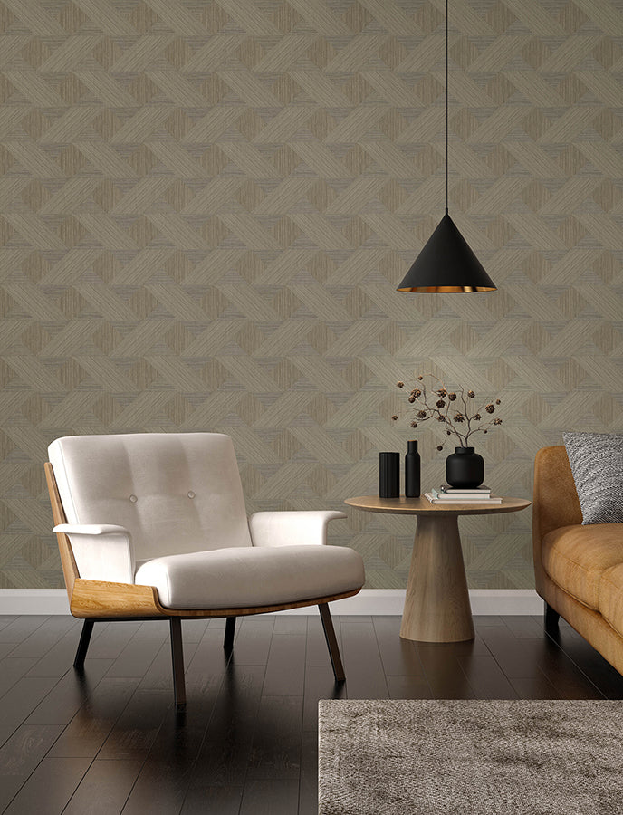 Presley Coffee Tessellation Wallpaper - Brewster Wallcovering