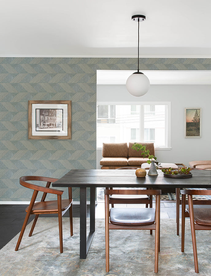 Presley Slate Tessellation Wallpaper - Brewster Wallcovering