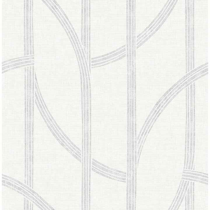 Harlow Silver Curved Contours Wallpaper - York Wallcoverings - 4141-27138