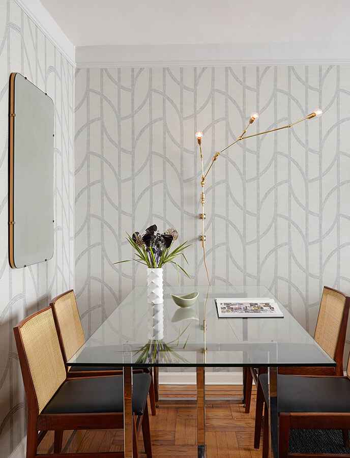 Harlow Silver Curved Contours Wallpaper - York Wallcoverings - 4141-27138 - York Wallcoverings Wallpaper